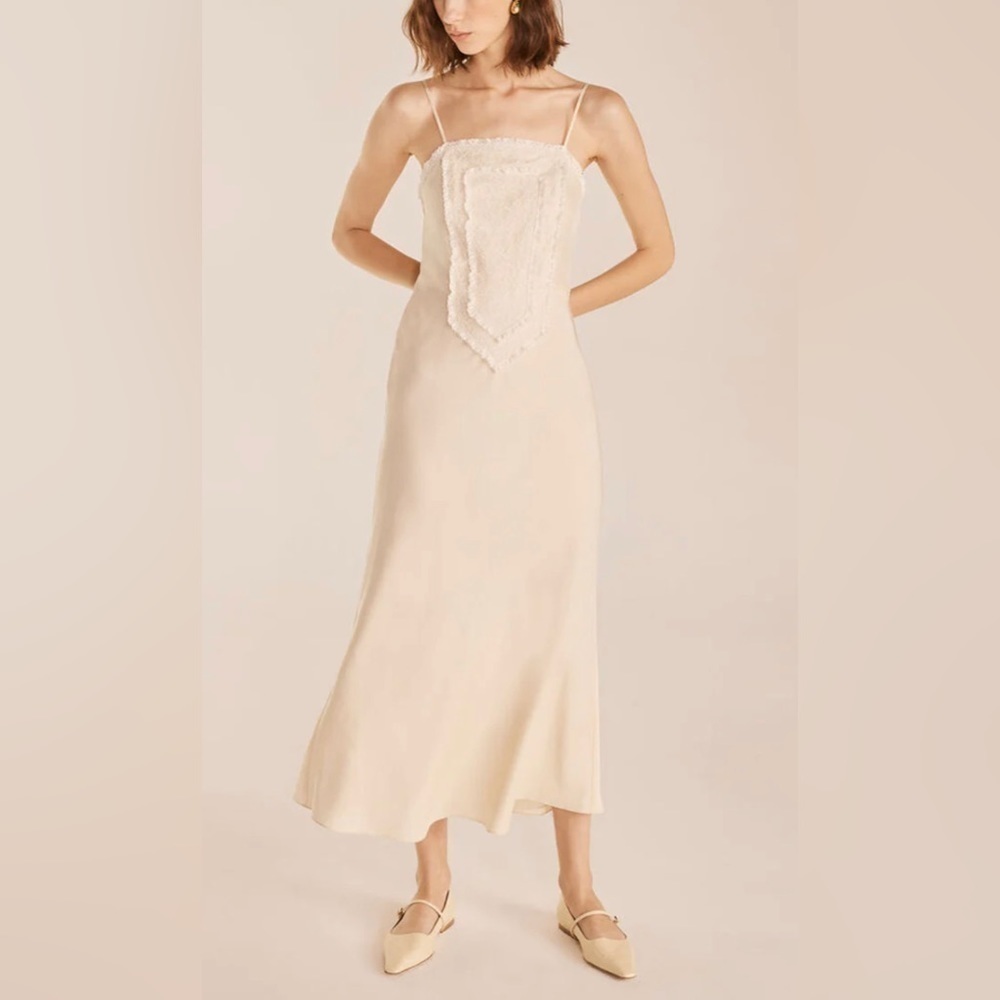 NEW Rebecca Taylor Tapioca Cream Lace Dress US 14